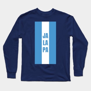 Jalapa City in Guatemala Flag Colors Vertical Long Sleeve T-Shirt